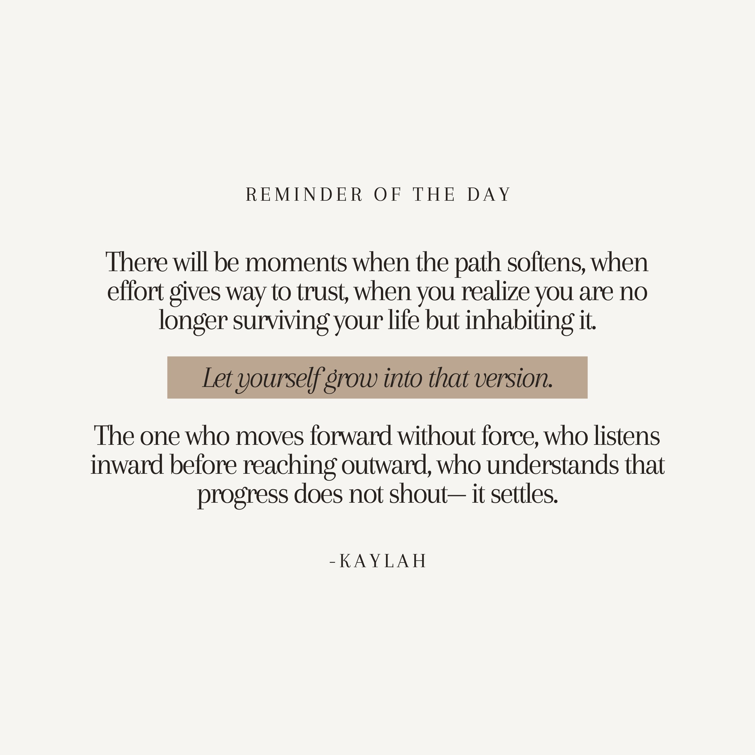 Motivational quote on a light gray background with a brown rectangular box containing text.