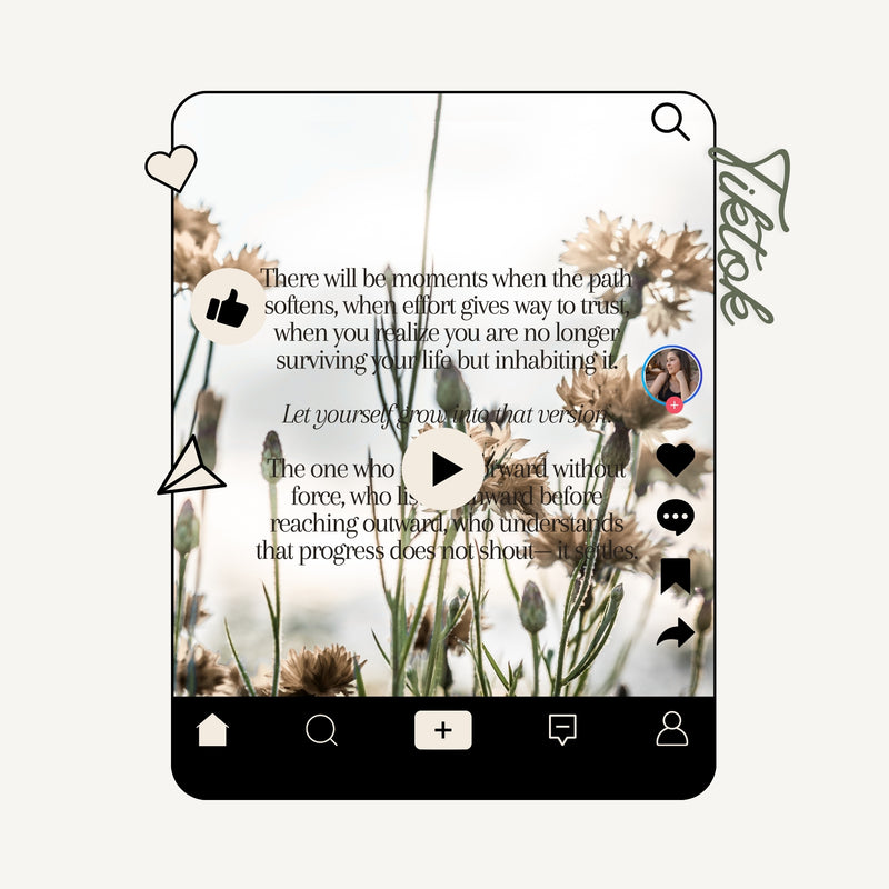 Quote with flower background and tiktok wording